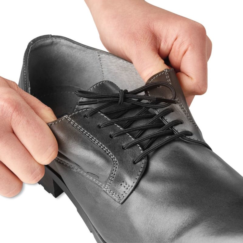 Shoelaces elastic - black 60 cm / 23.6 inch